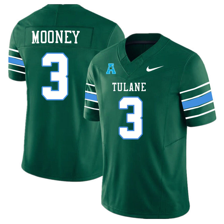 #3 Darnell Mooney Tulane Green Wave Jersey College Football Uniforms,Apparels Stitched-Green